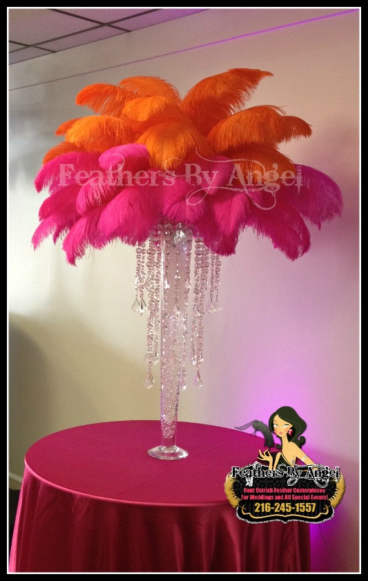 Feather Centerpieces in Cleveland Ohio Ostrich Feather Centerpiece