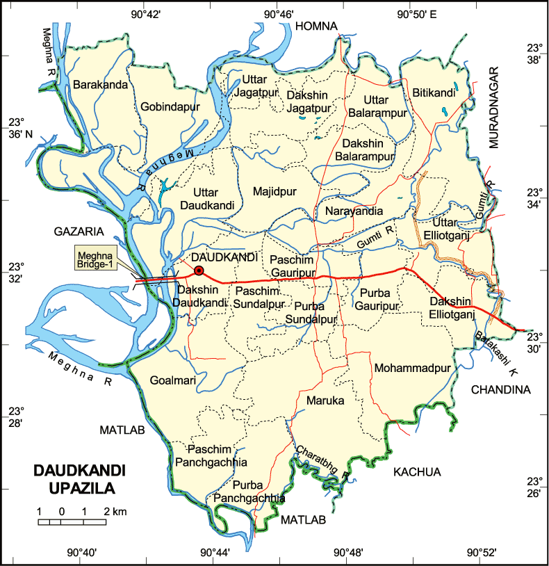 Daudkandi Upazila Map comilla District Bangladesh