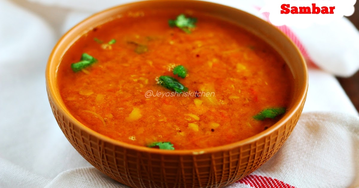 Thakkali Sambar recipe Easy tomato sambar Jeyashri's Kitchen