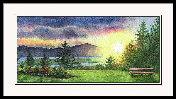 Irina Sztukowski Watercolor Sunset Landscape Painting Of