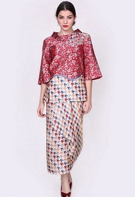 15 Desain Dress Batik Pesta  Model Terbaru