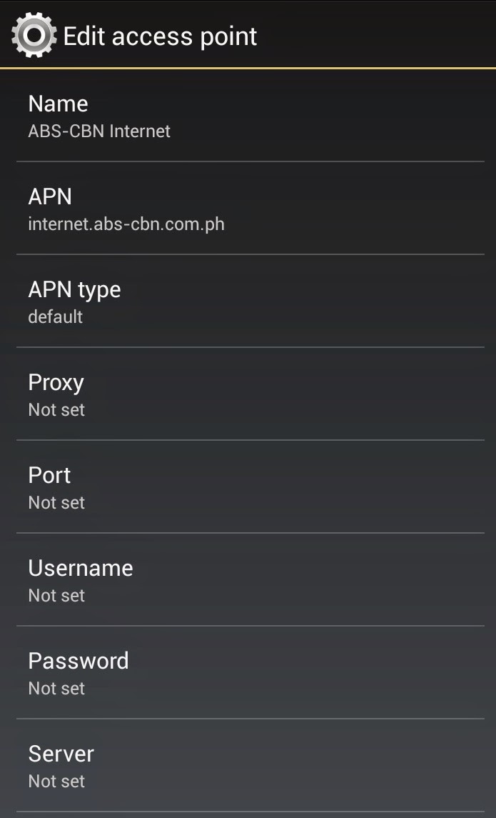 ABS-CBN Mobile APN