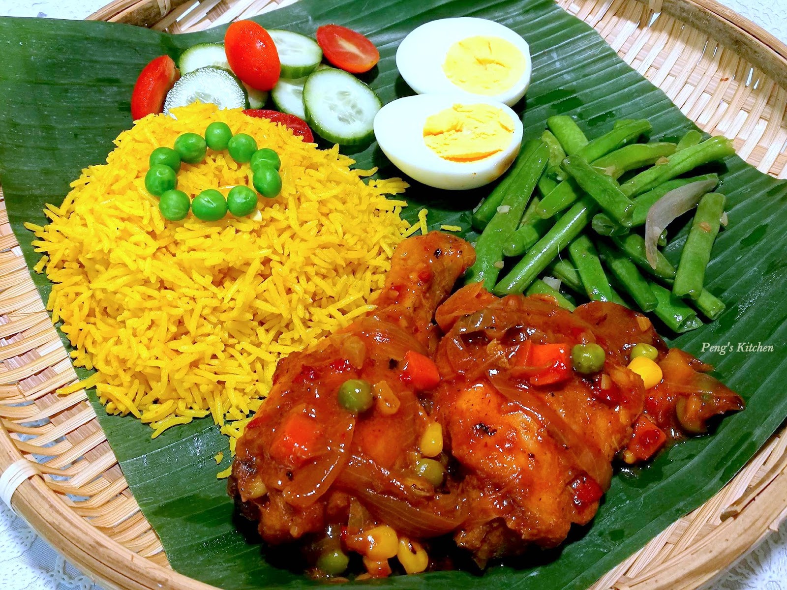 Peng s Kitchen Nasi Kuning Ayam  Masak Merah