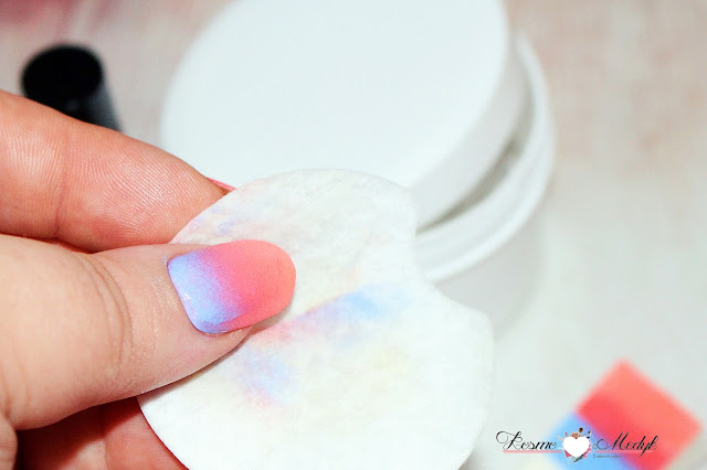 Paznokcie ombre z lakierami Rimmel Super Gel nr. 032, 031, 052.