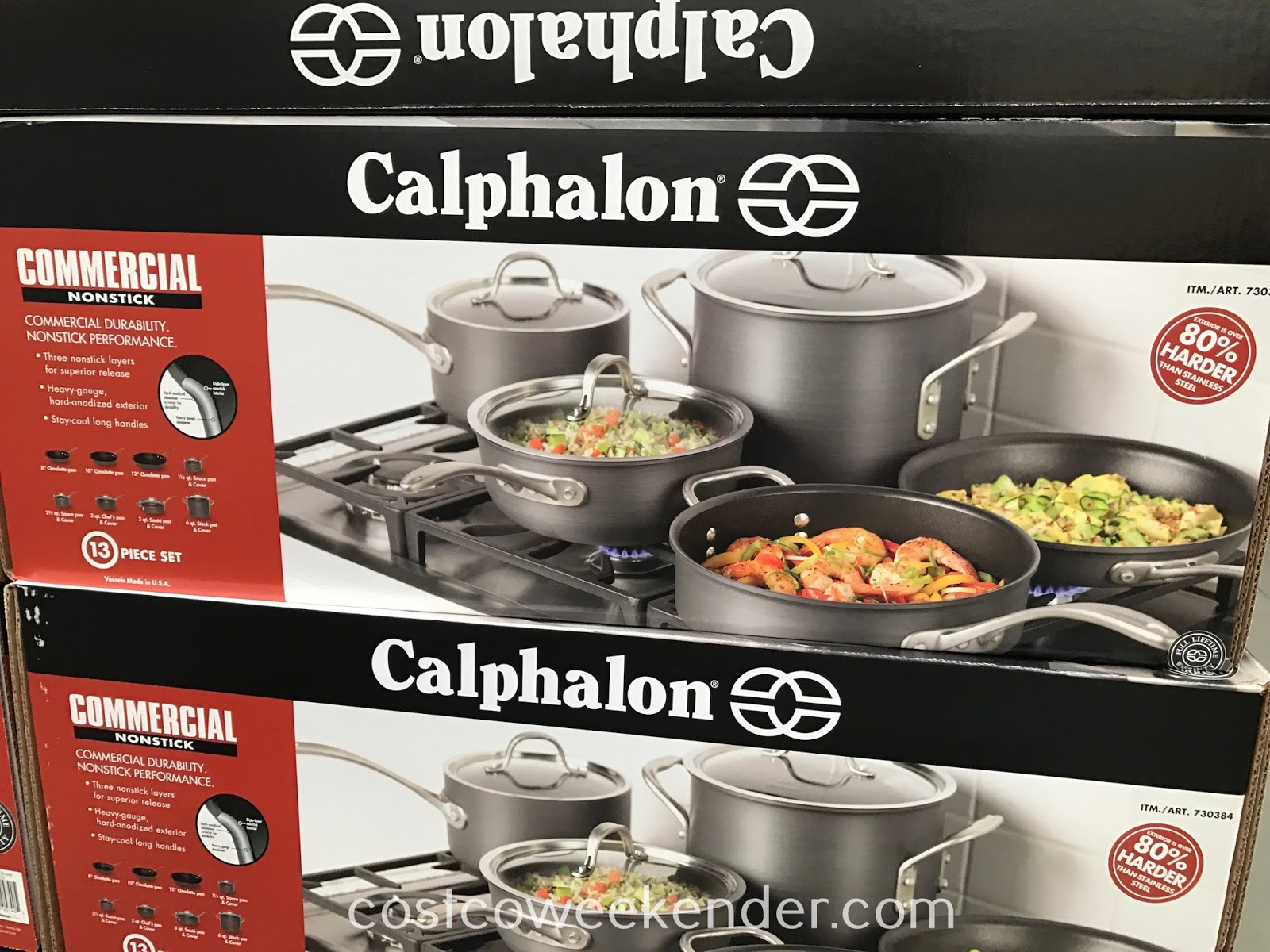 Calphalon 13pc Commercial Hard Anondized Cookware Set Costco Weekender