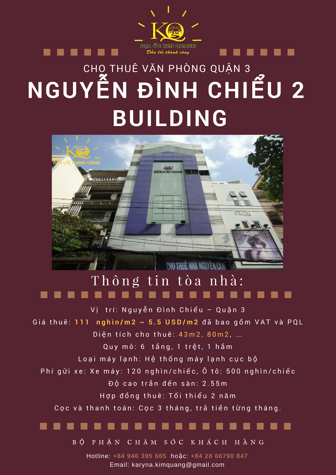 Cho thuê văn phòng quận 3 Nguyễn Đình Chiểu 2 building