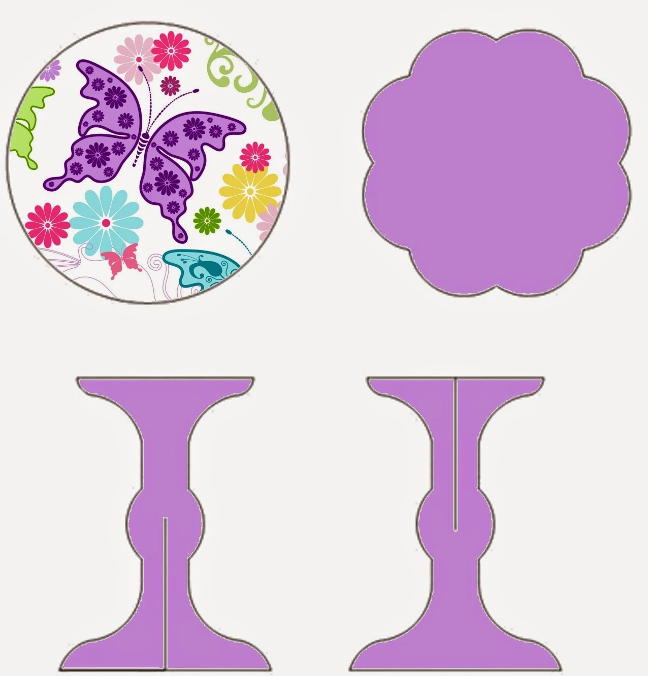 Butterflies Free Printable Mini Cupcake Stand. Oh My Fiesta! in english