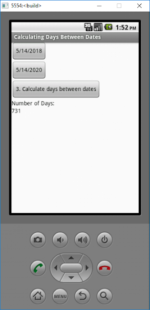 معاينة تطبيق حساب عدد الأيام بين تاريخين