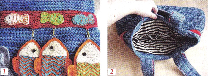 вязаная сумка. Bag with fish - knitting вязаная сумка. Bag with fish - knitting