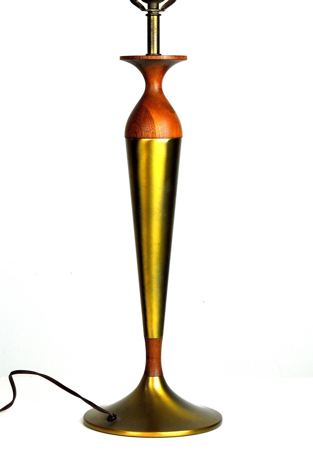 SELECT MODERN Tony Paul for Westwood Brass and Walnut Table Lamp