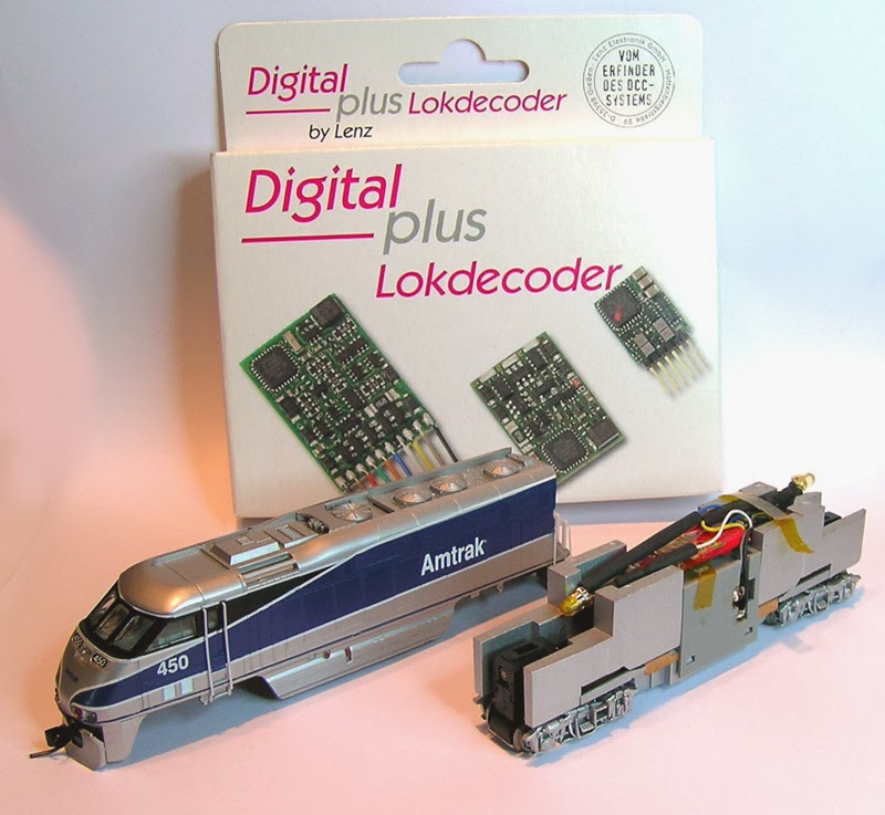 N Scale DCC Decoder Installs Lenz Silver Mini in an Athearn F59PHI