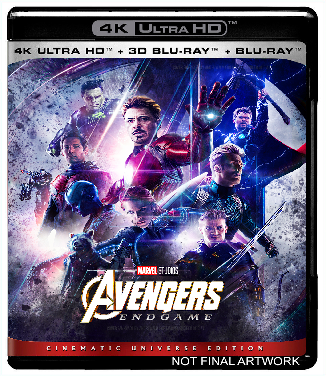 ...avengers: Marvel Spoiler Oficial Avengers Endgame Blu Ray Cover Fan Made...