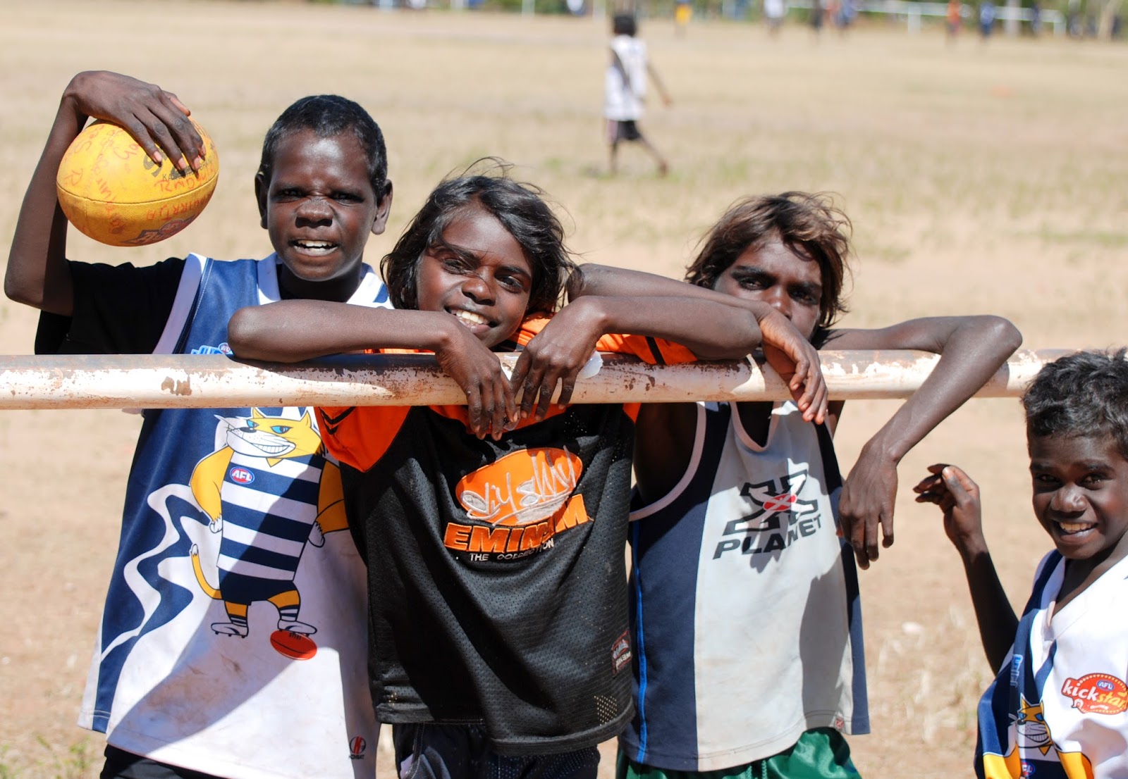 Tofu Photography Players taking a break and posing for my camera during a junior AFL football