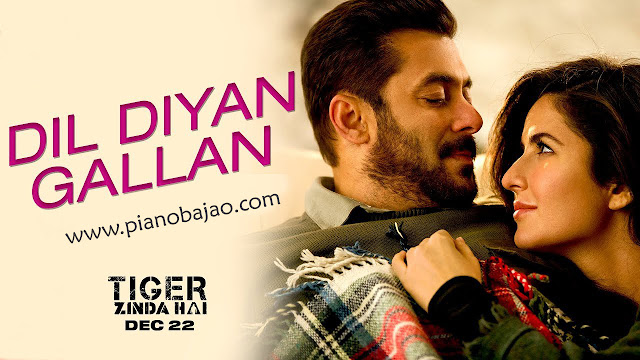 Dil Diyan Gallan Full Piano Notes | Salman & Katrina | Atif Aslam | Pianobajao 