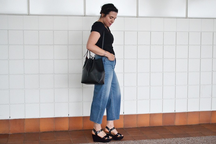 denim culottes how to wear J.Crew Rayner jeans