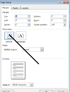 kotak dialog page setup kotak dialog page setup