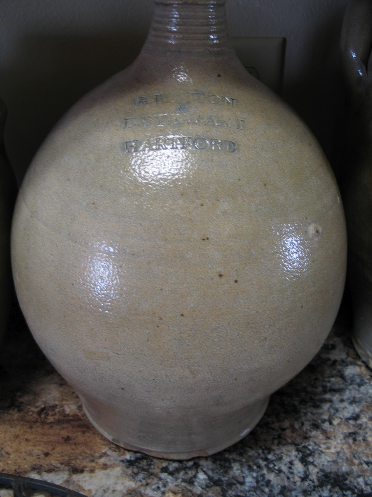 My Red Cape Four Early Hartford Connecticut Stoneware Pots in a Texas