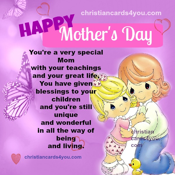 Happy mother’s day.You're a very special mom | Christian Cards for You