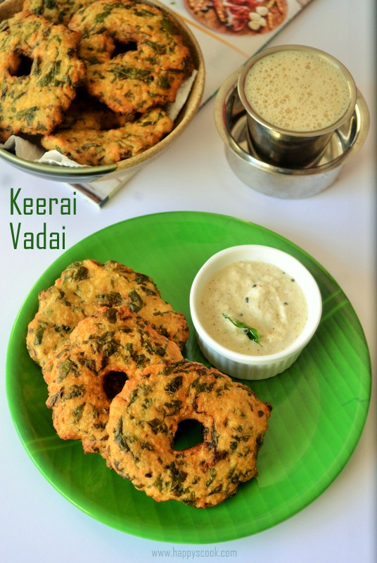 Keerai Vadai Recipe Keerai Vadai with Urad Dal Spinach Vadai