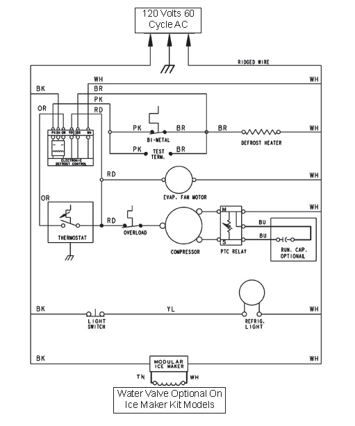 Wiring diagram for the whirlpool refrigerator model number - Fixya