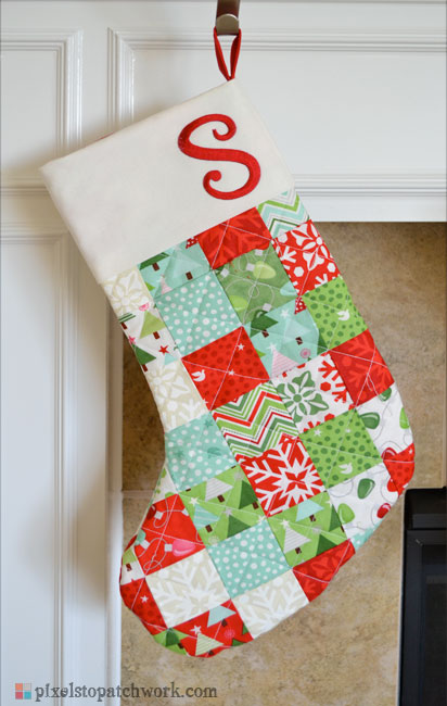 from Pixels to Patchwork: TGIFF: Quilted Christmas Stockings