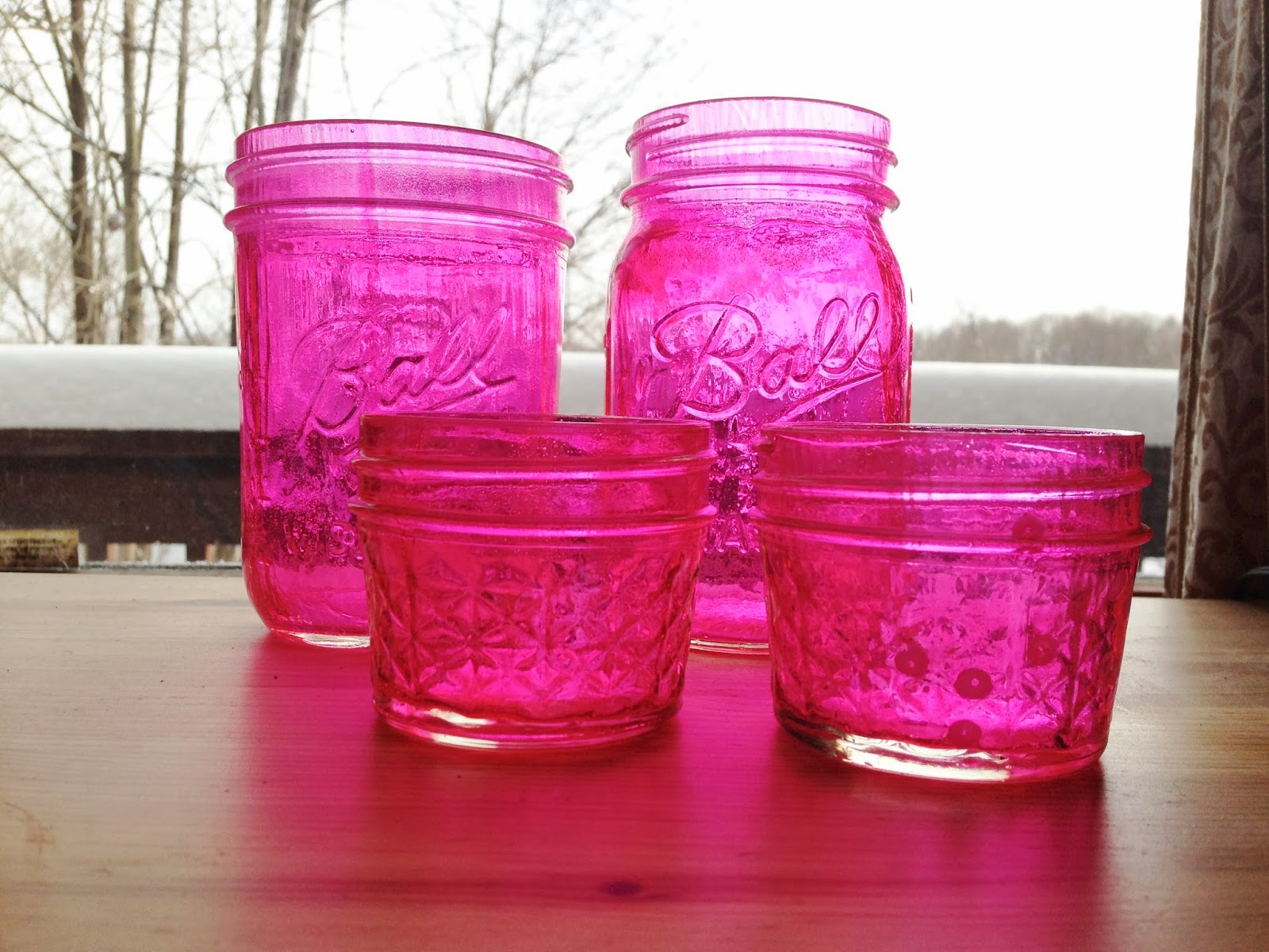 DIY Caught My Eye Pink Mason Jars