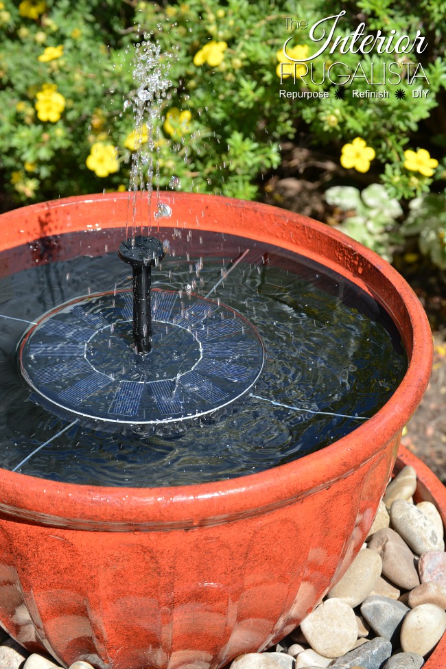 Solar Plant Pot Water Fountain In Under 15 Minutes Interior Frugalista - Easy Diy Solar Fountain In 1 Hour