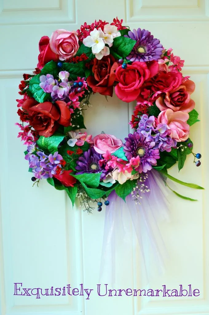 Red and Pink Floral Wreath