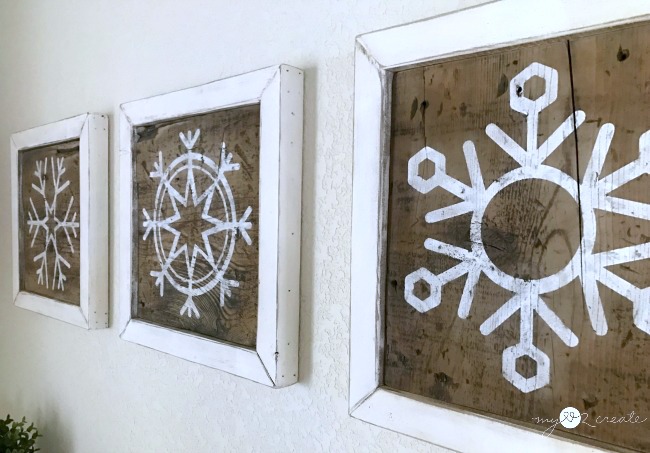 Snowflake Decorative Scrap wood Signs, MyLove2Create