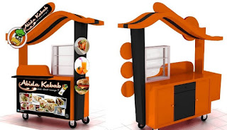model gerobak kebab modern