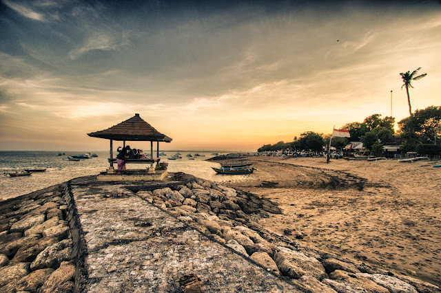 Tramonto alla spiaggia di Sanur-Sunset at Sanui beach-Bali