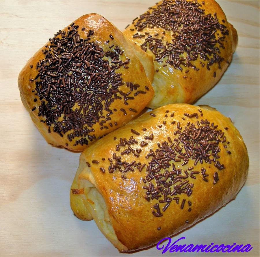 Napolitanas de chocolate y naranja