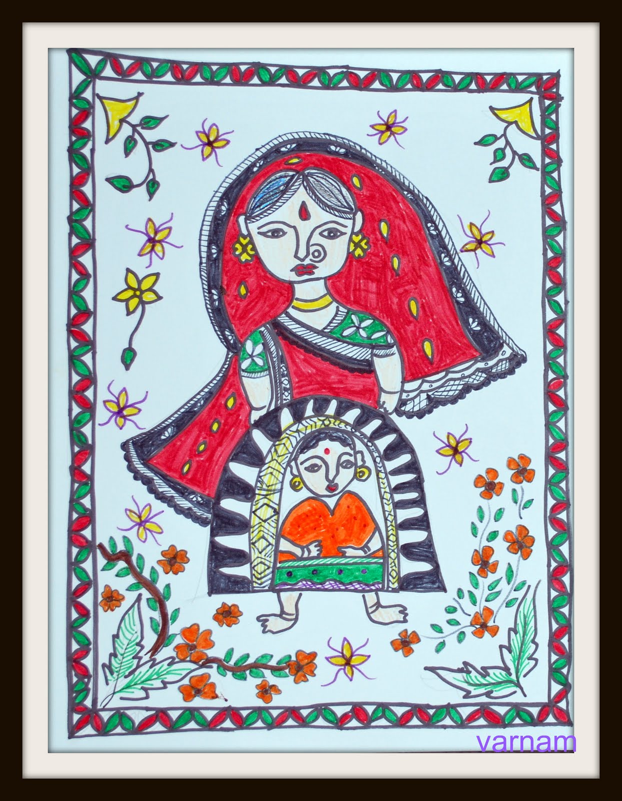 varnamadd colour to life Madhubani painting