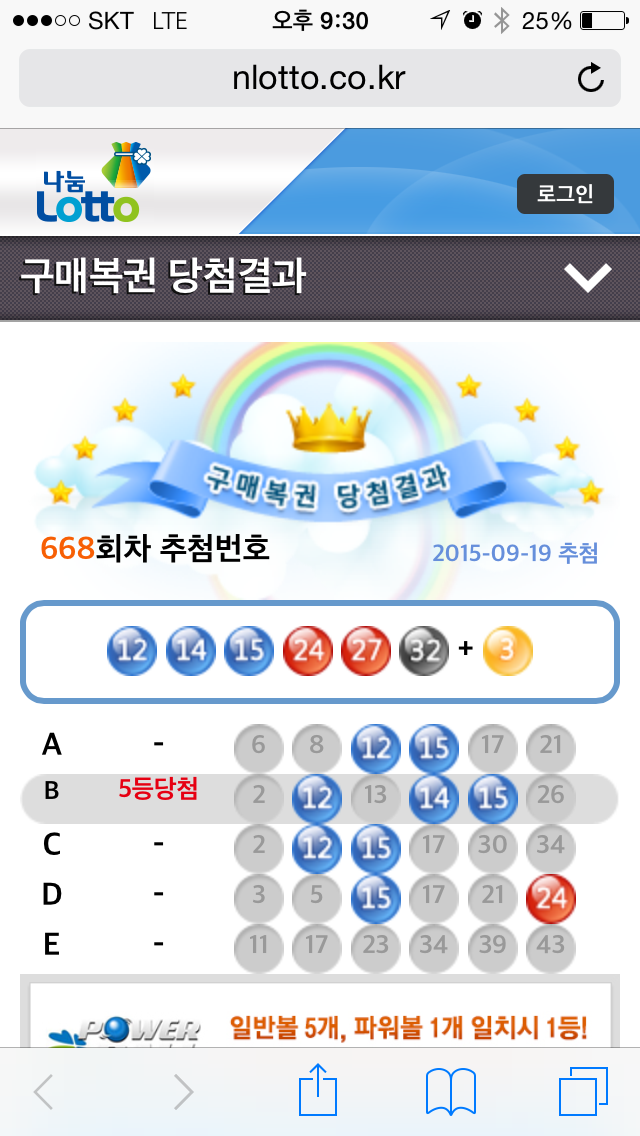 짤스토리지: 로또 688회 5등 당첨~