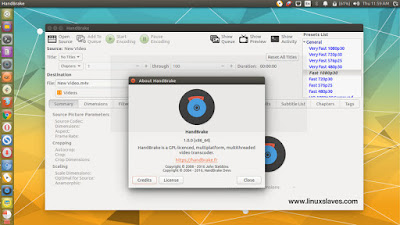 HandBreak 1.0.0 Latest Version Ubuntu Linux