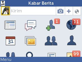 Antarmuka Utama facebook Antarmuka Utama facebook