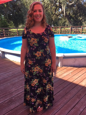 Floral Brushed Jersey Knit Maxi Dress www.sewplus.blogspot.com