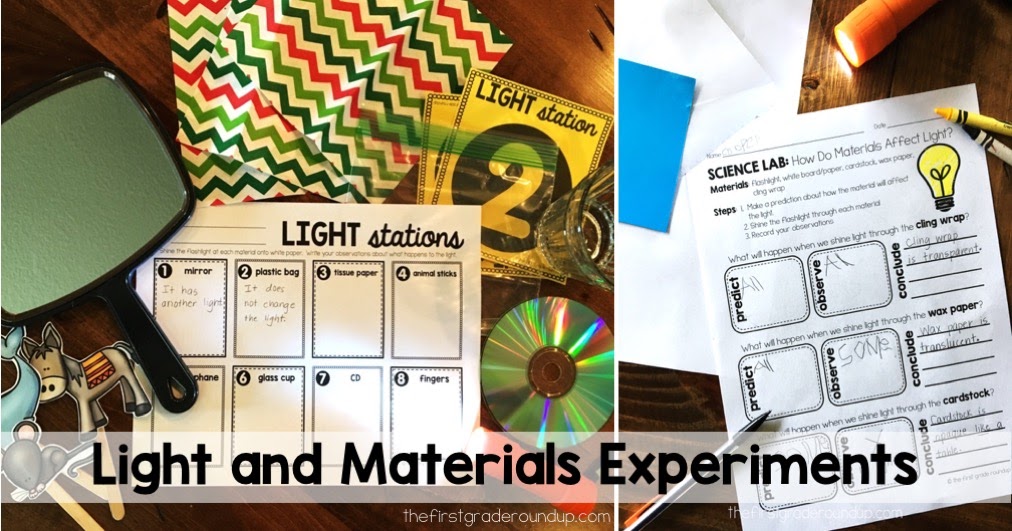 Light & Materials Science Experiments Firstgraderoundup