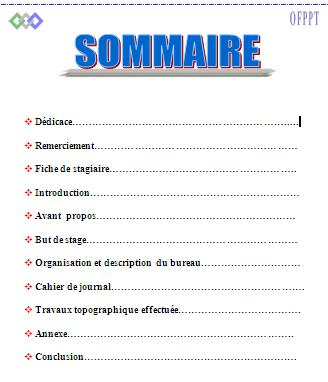 rapport de stage Géomètre Topographe