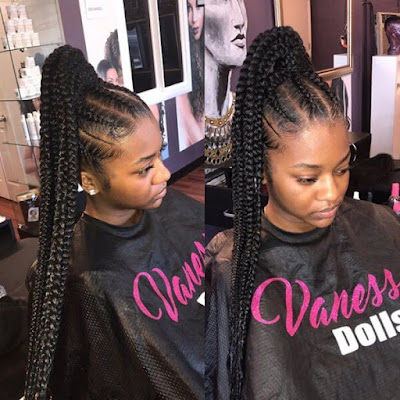 24+ ways To Do Feed In Ponytail with Side Braids Hairstyles Similar to cornrows feed in braids are the new and hip style of 24+ ways To Do Feed In Ponytail with Side Braids Hairstyles