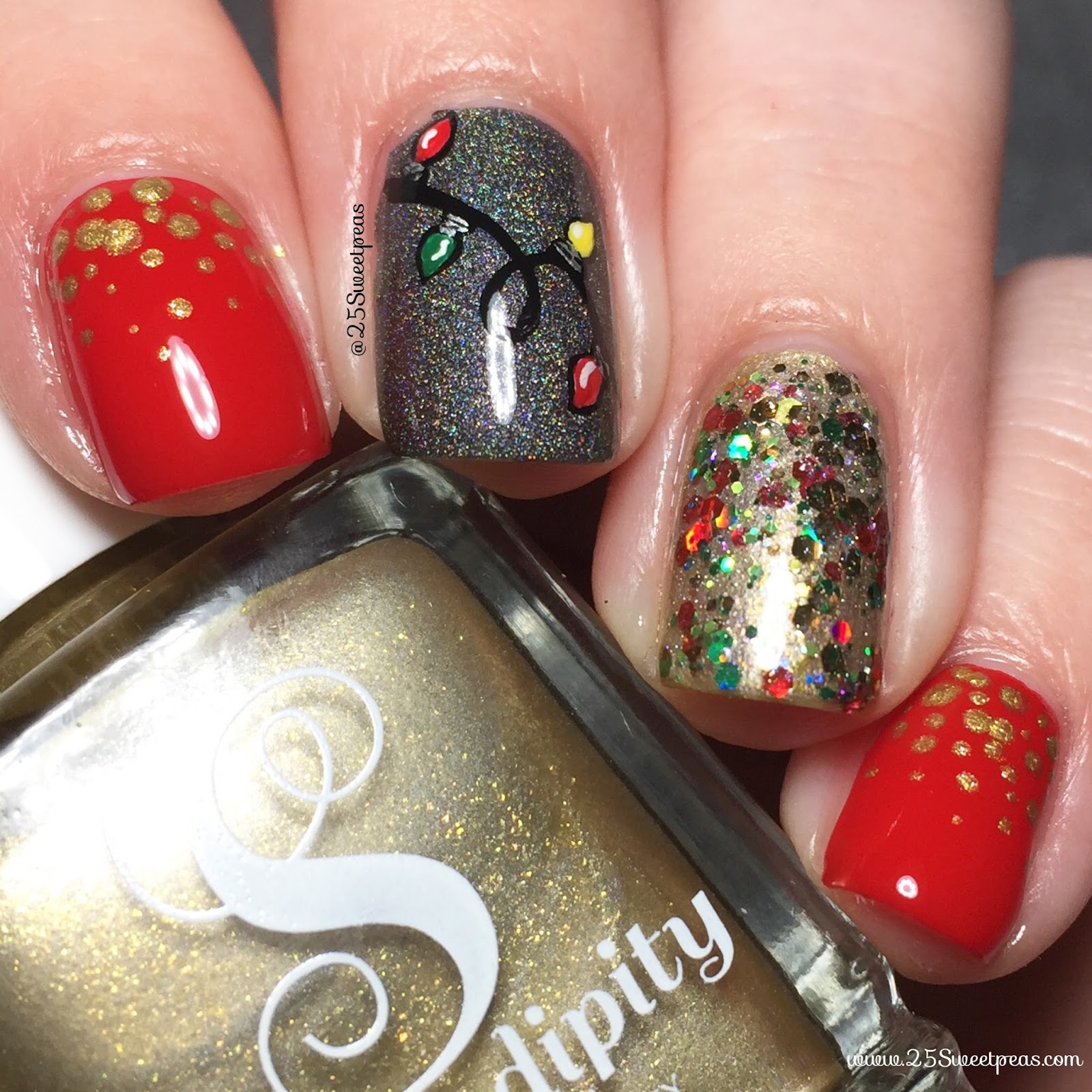christmas lights nails