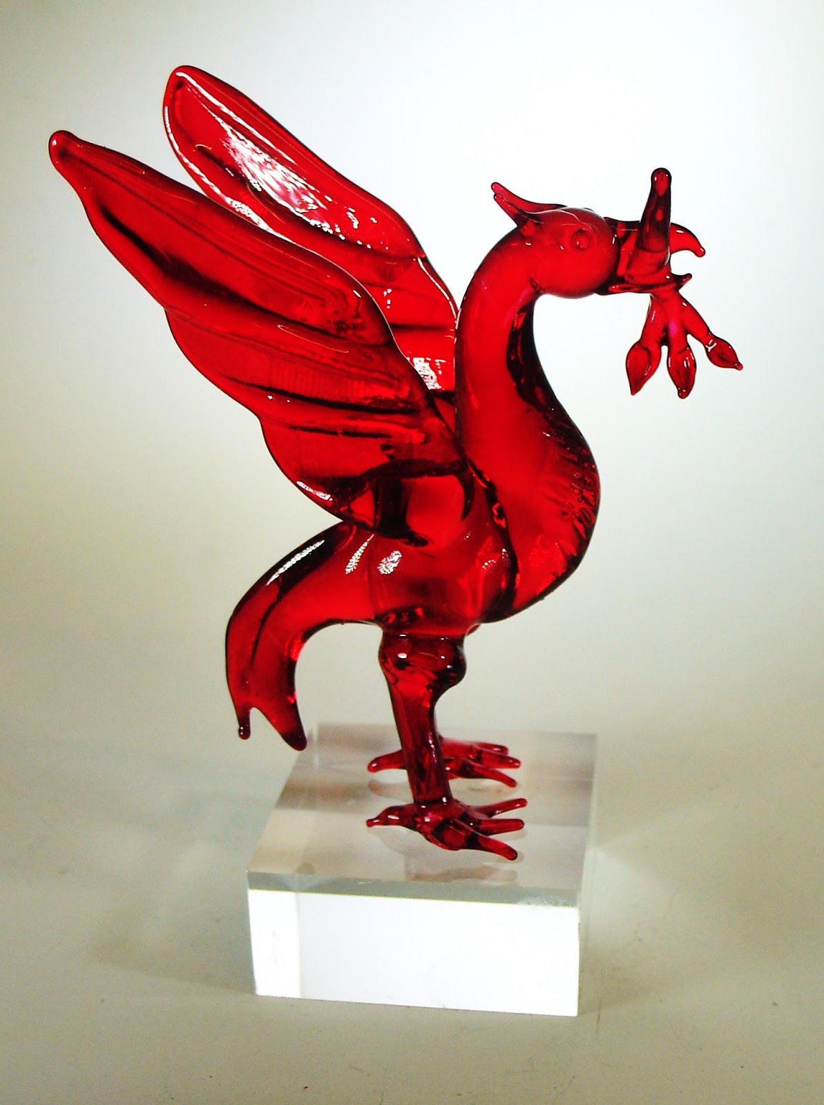 Glassbloggery: Red Liverpool FC Glass Liverbird.