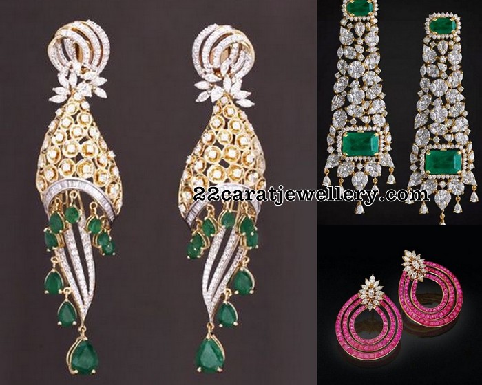 Fancy Diamond Earrings by Shobha Asar Jewellery Designs