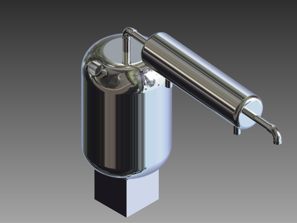 3D Design Of A Distiller With Reflux Condenser Elamr Studios