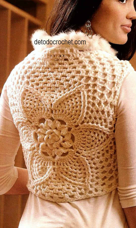 Patrones de Bolero Crochet con Flor en la Espalda / Paso a paso