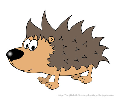 cute cartoon hedgehog clip art for learning english