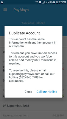 fix paymaya duplicate account