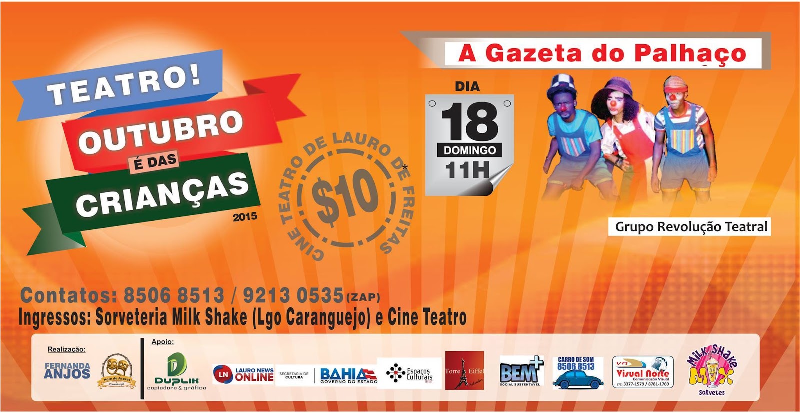 CINE TEATRO LAURO DE FREITAS TEATRO OUTUBRO DAS CRIAN AS