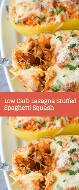 Low Carb Lasagna Stuffed Spaghetti Squash | Recipes Cravings