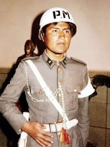 Evo Morales. soldado en Policía Militar